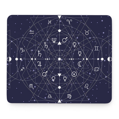 Geometric Moon Phase Print Mouse Pad