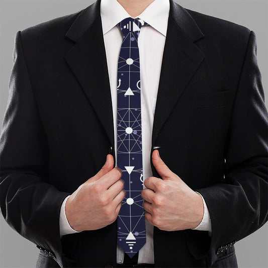 Geometric Moon Phase Print Necktie
