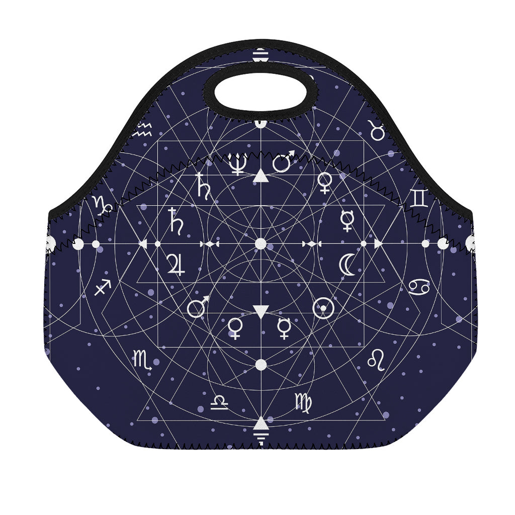 Geometric Moon Phase Print Neoprene Lunch Bag