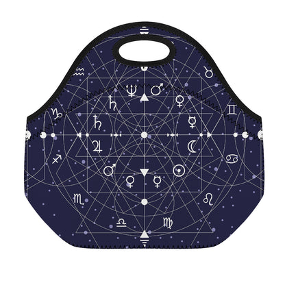 Geometric Moon Phase Print Neoprene Lunch Bag