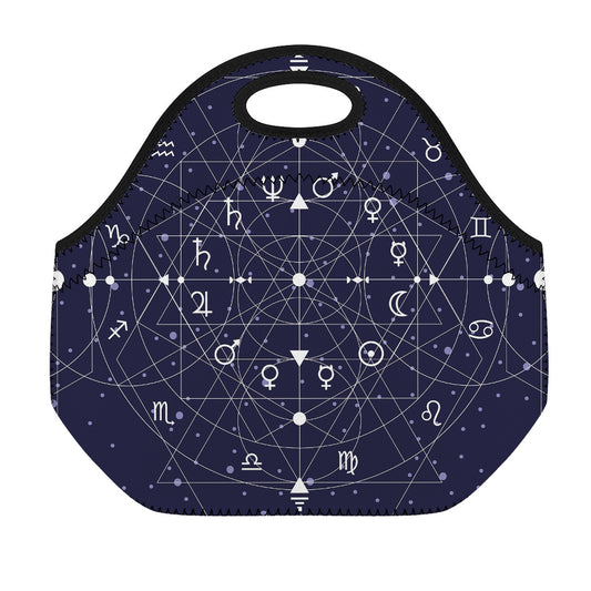 Geometric Moon Phase Print Neoprene Lunch Bag