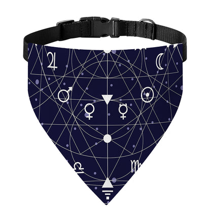Geometric Moon Phase Print Over The Collar Dog Bandana