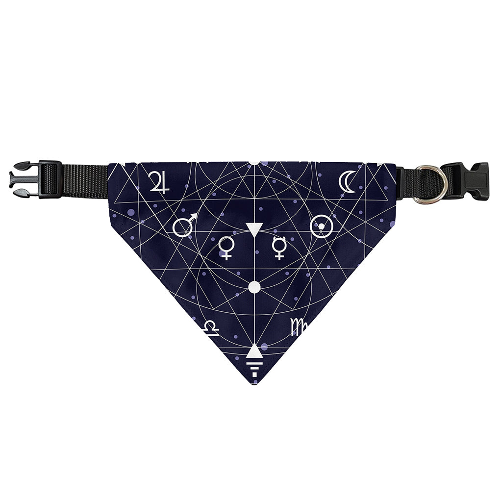 Geometric Moon Phase Print Over The Collar Dog Bandana