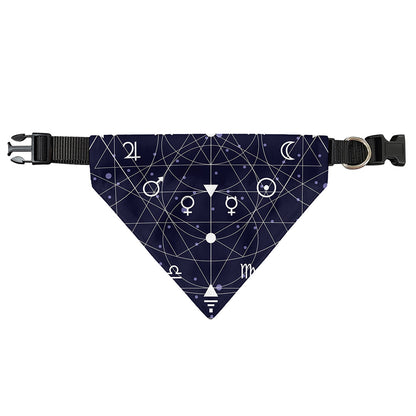 Geometric Moon Phase Print Over The Collar Dog Bandana
