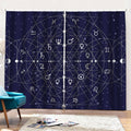 Geometric Moon Phase Print Pencil Pleat Curtains
