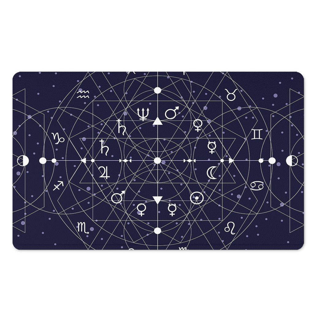 Geometric Moon Phase Print Polyester Doormat