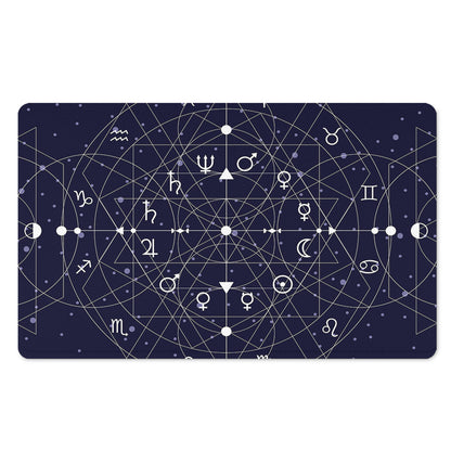 Geometric Moon Phase Print Polyester Doormat