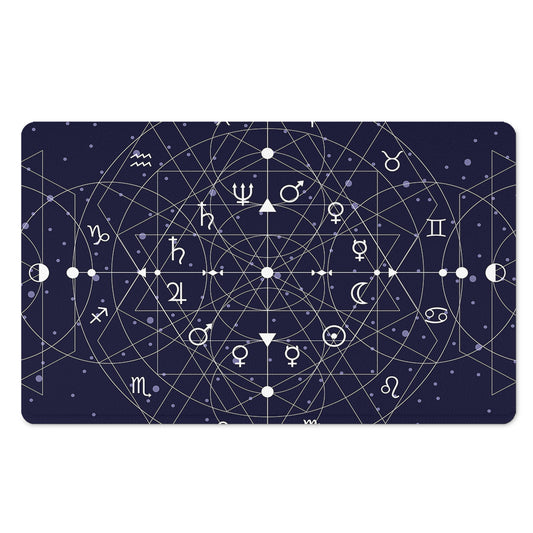 Geometric Moon Phase Print Polyester Doormat