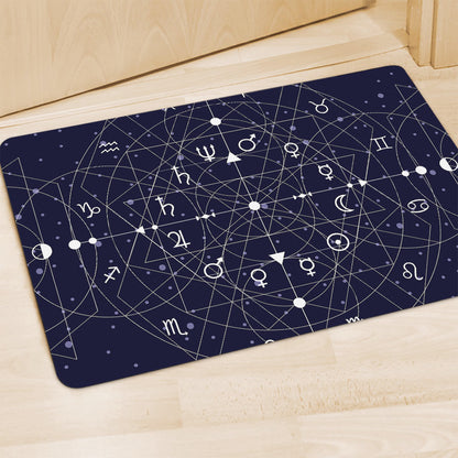 Geometric Moon Phase Print Polyester Doormat