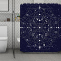 Geometric Moon Phase Print Polyester Shower Curtain