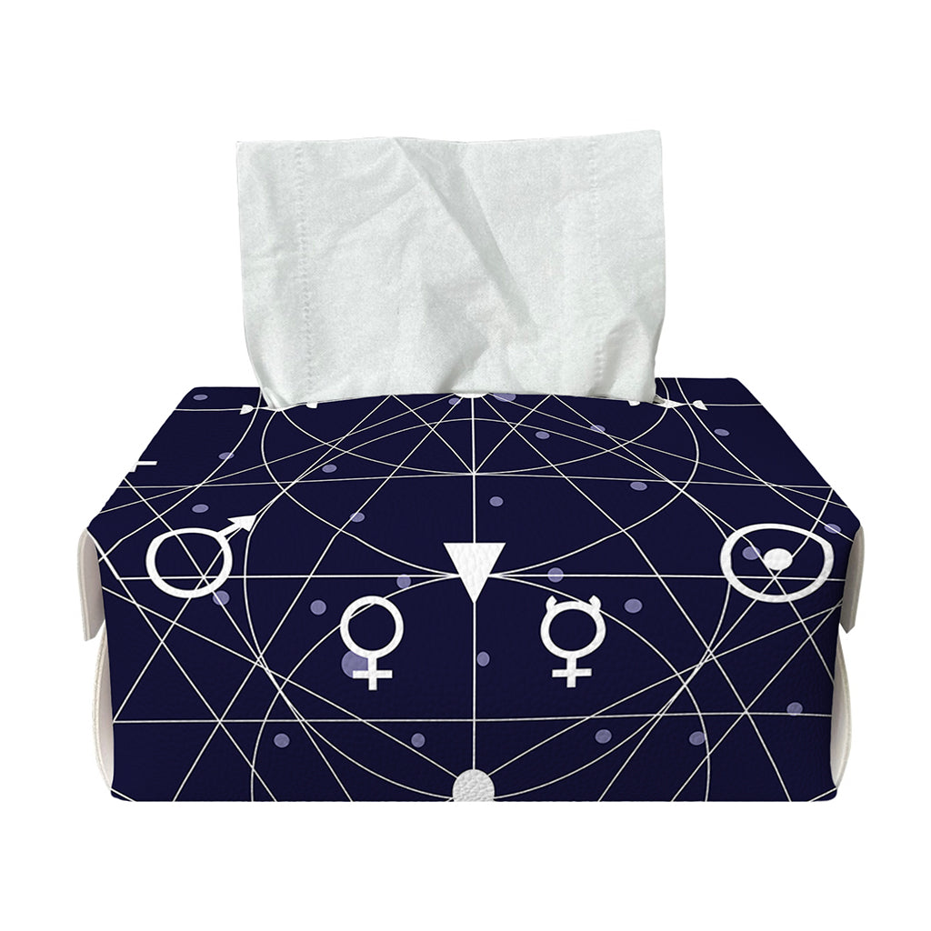 Geometric Moon Phase Print Rectangle Tissue Box Cover