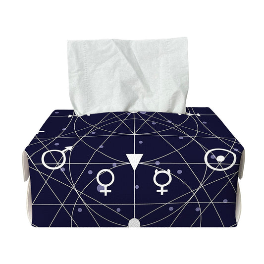 Geometric Moon Phase Print Rectangle Tissue Box Cover