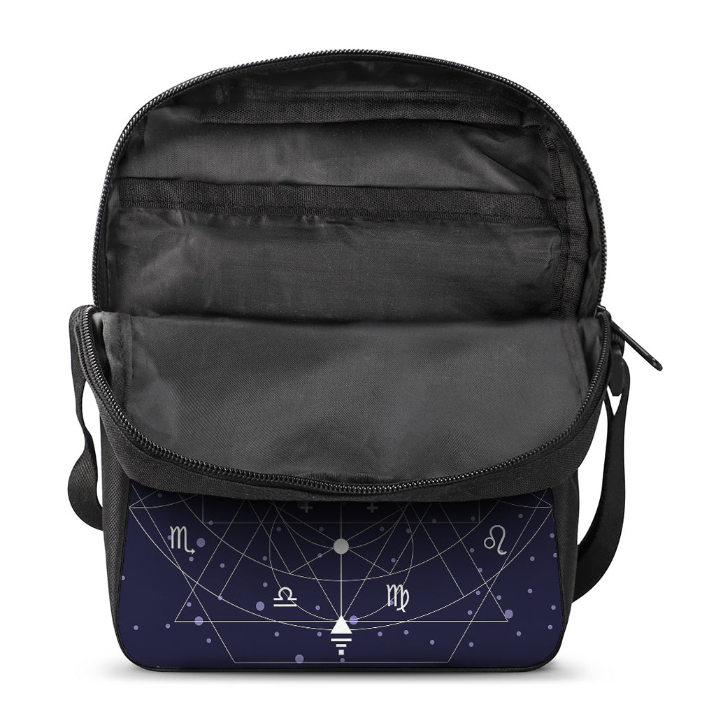 Geometric Moon Phase Print Rectangular Crossbody Bag