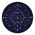 Geometric Moon Phase Print Round Floor Mat