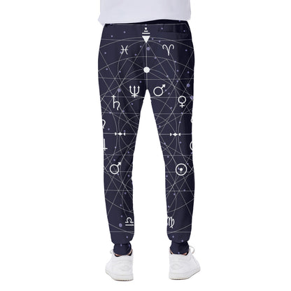 Geometric Moon Phase Print Scuba Joggers