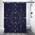 Geometric Moon Phase Print Shower Curtain