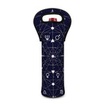 Geometric Moon Phase Print Single Neoprene Wine Tote