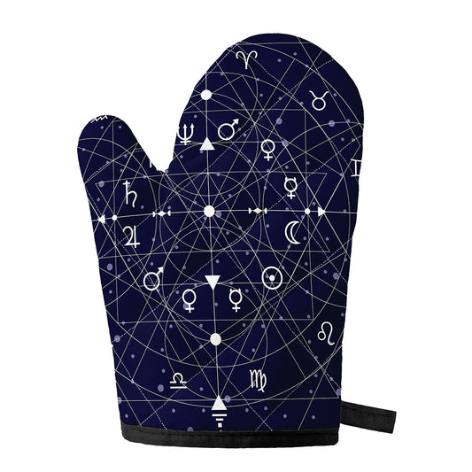 Geometric Moon Phase Print Single Oven Mitt