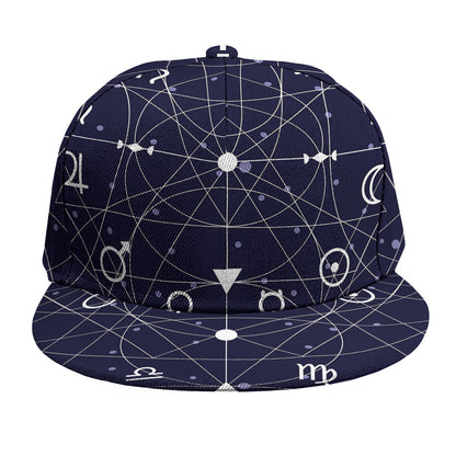 Geometric Moon Phase Print Snapback Cap