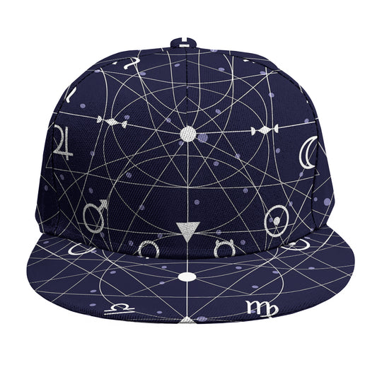 Geometric Moon Phase Print Snapback Cap