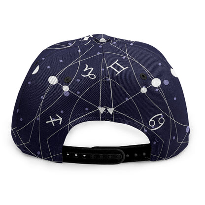 Geometric Moon Phase Print Snapback Cap