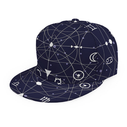 Geometric Moon Phase Print Snapback Cap
