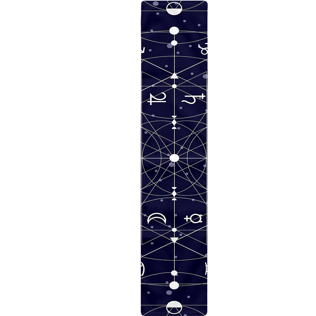 Geometric Moon Phase Print Table Runner