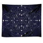 Geometric Moon Phase Print Tapestry