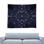 Geometric Moon Phase Print Tapestry