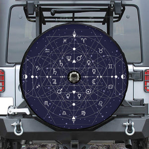 Geometric Moon Phase Print Tire Cover With Camera Hole