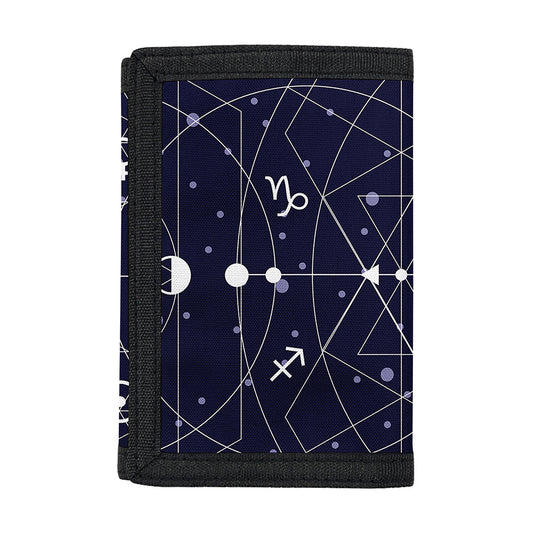 Geometric Moon Phase Print Trifold Wallet