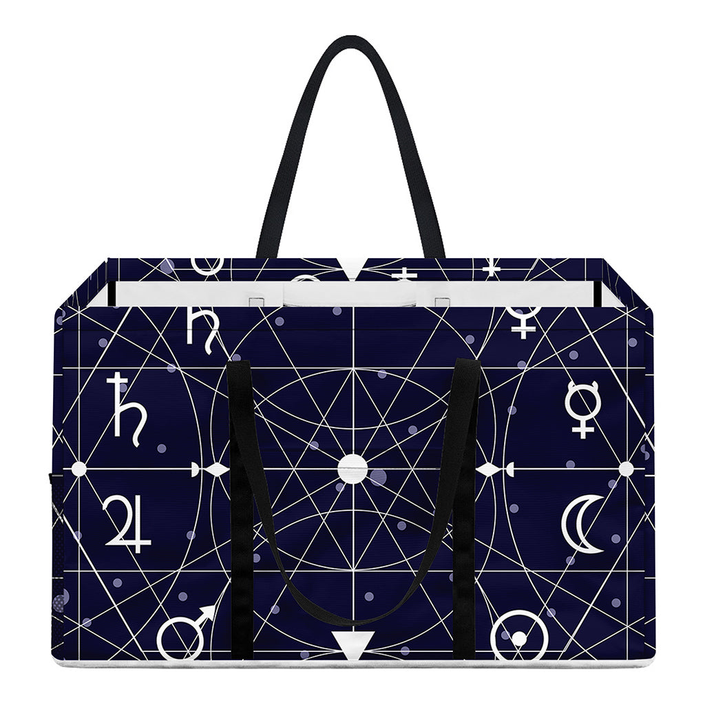 Geometric Moon Phase Print Utility Tote Bag