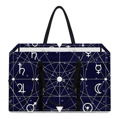 Geometric Moon Phase Print Utility Tote Bag