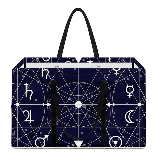 Geometric Moon Phase Print Utility Tote Bag