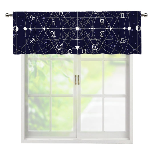 Geometric Moon Phase Print Window Valance