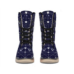 Geometric Moon Phase Print Winter Boots