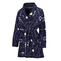 Geometric Moon Phase Print Women's Bathrobe