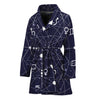 Geometric Moon Phase Print Women's Bathrobe