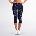 Geometric Moon Phase Print Women's Capri Leggings
