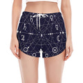 Geometric Moon Phase Print Women's Split Running Shorts