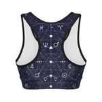 Geometric Moon Phase Print Women's Sports Bra
