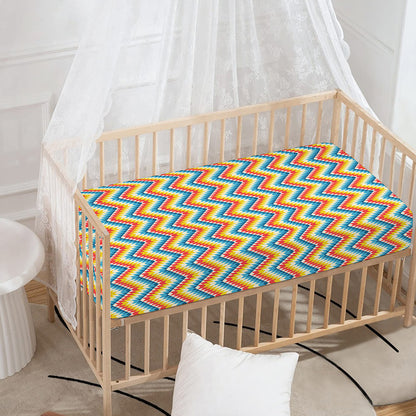 Geometric Native American Pattern Print Baby Crib Sheet