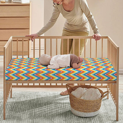 Geometric Native American Pattern Print Baby Crib Sheet