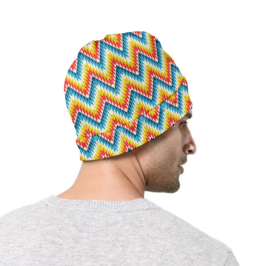 Geometric Native American Pattern Print Beanie