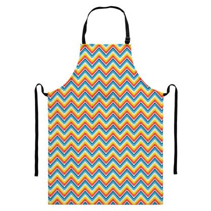 Geometric Native American Pattern Print Bib Apron With Pocket