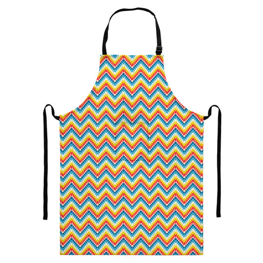 Geometric Native American Pattern Print Bib Apron With Pocket