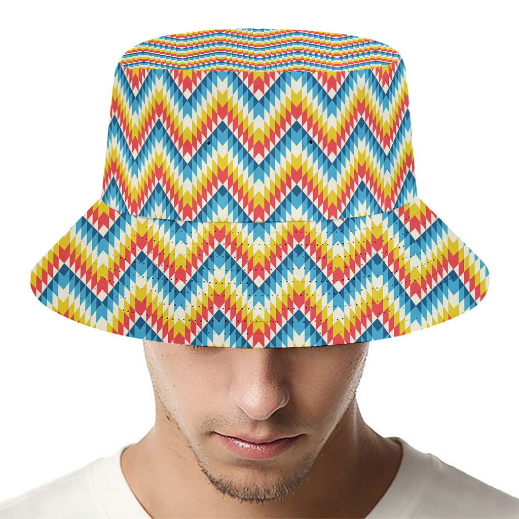 Geometric Native American Pattern Print Bucket Hat