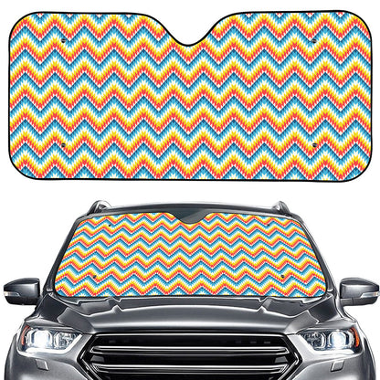 Geometric Native American Pattern Print Car Windshield Sun Shade