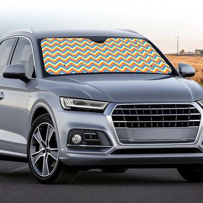 Geometric Native American Pattern Print Car Windshield Sun Shade