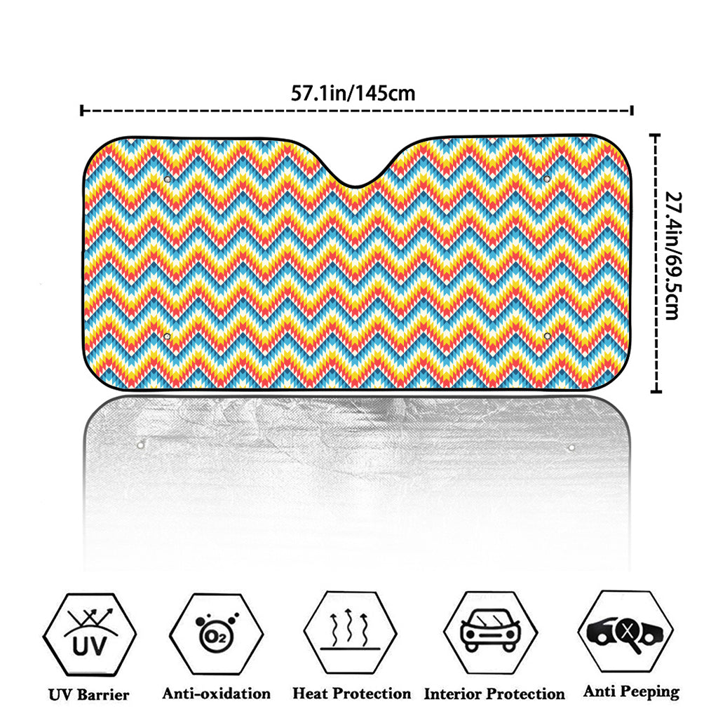 Geometric Native American Pattern Print Car Windshield Sun Shade